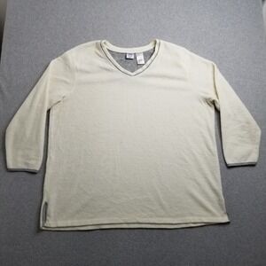 Just My Size Fleece Sweater Womens‎ 3XL Ivory Pullover Sweatshirt Long Sleeve